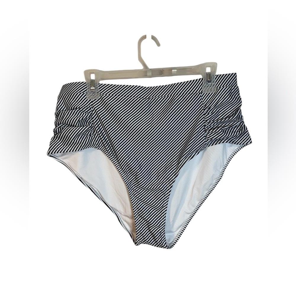 A black & white striped bikini bottom in size XXXL. Brand new with tag